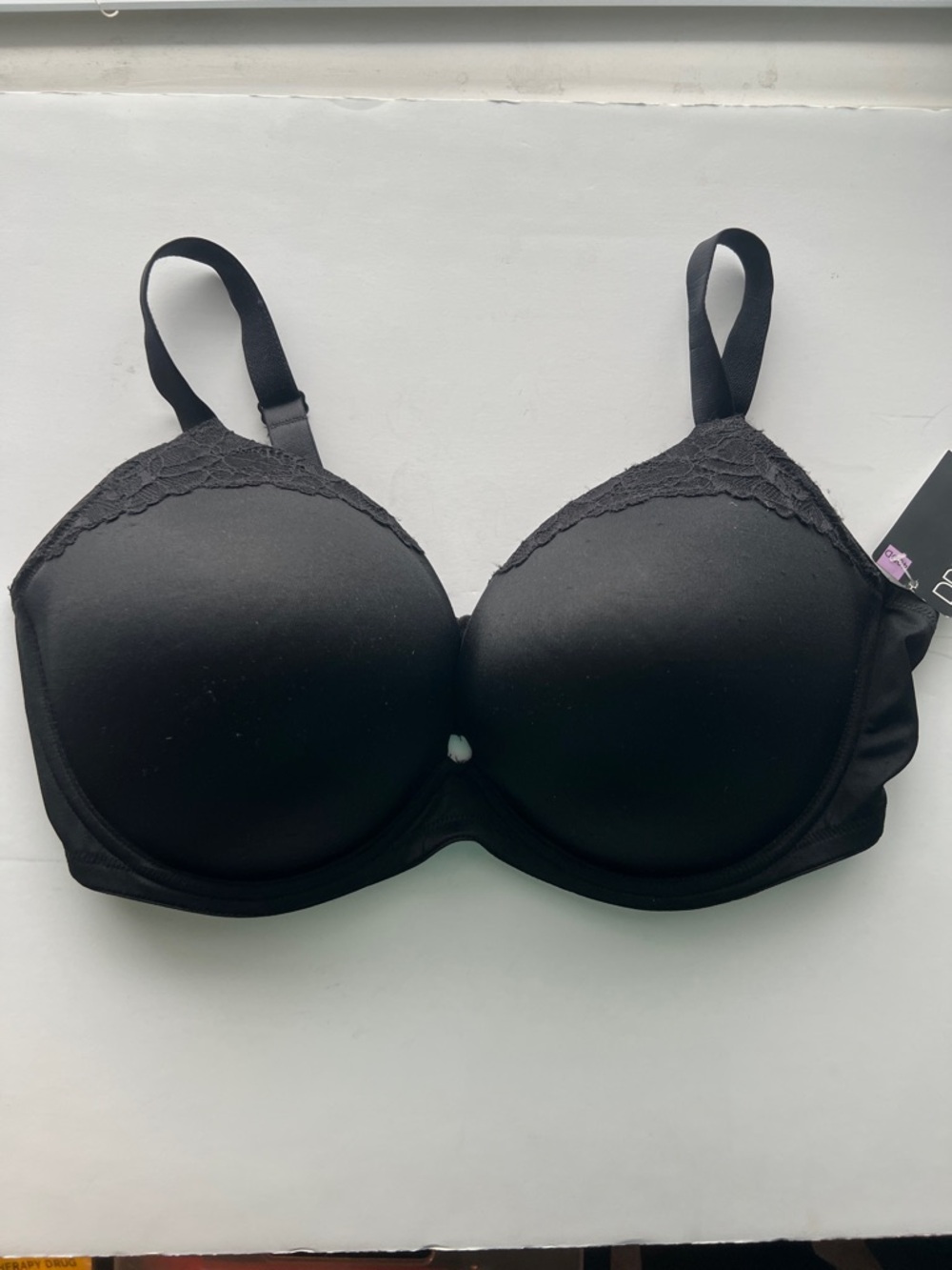 Dreamfit Rich Black Lace‎ Trim Bra 40DD